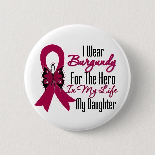 Myeloma Ribbon Hero My Daughter Ronde Button 5,7 Cm (Voorkant)