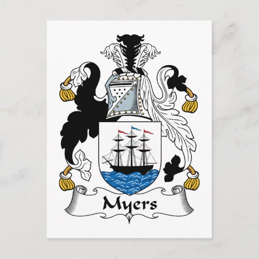 Myers Family Crest Briefkaart (Voorkant)
