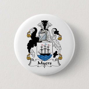 Myers Family Crest Ronde Button 5,7 Cm