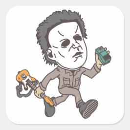 Myers speelt gitaar vierkante sticker