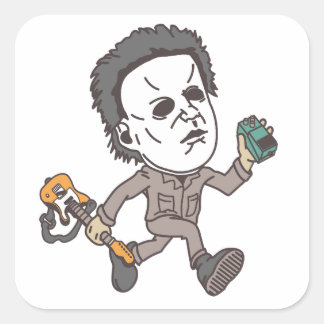 Myers speelt gitaar vierkante sticker