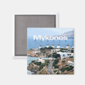 Mykonos Balnéaire Grèce Souvenir Frigo Magnet (Recto/Verso)