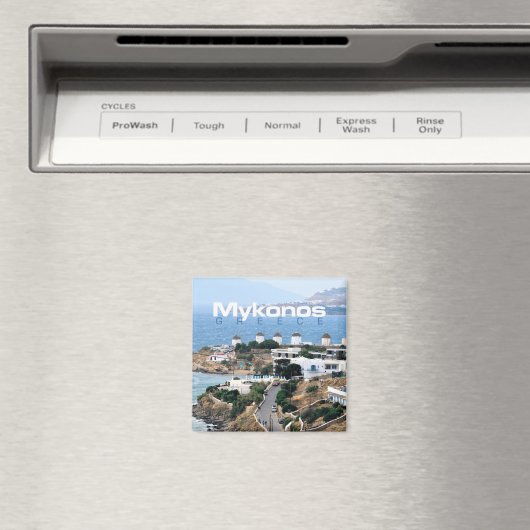 Mykonos Balnéaire Grèce Souvenir Frigo Magnet (In Situ (Lave-vaisselle))
