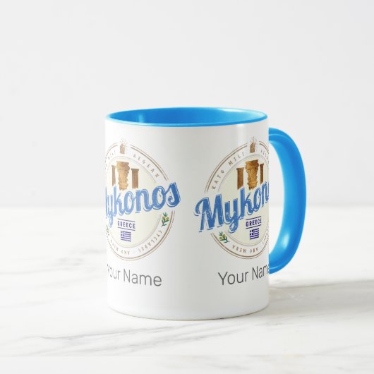 Mykonos Cycladen Griekenland souvenir Mok (Voorkant rechts)