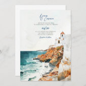 Mykonos Grèce Invitation grec Destination Mariage (Devant / Derrière)