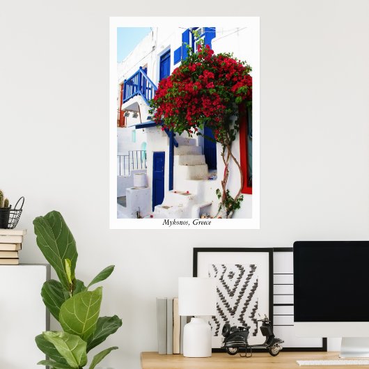 Mykonos, Grèce POSTER (Bureau à domicile)