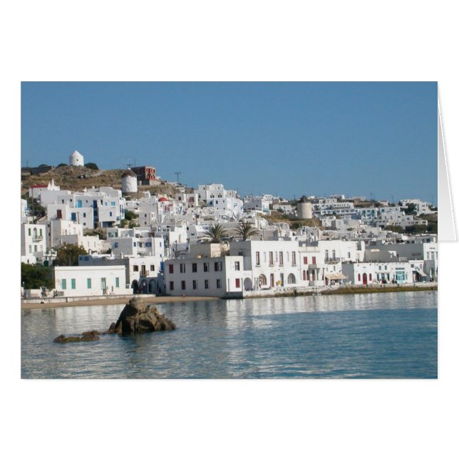 Mykonos Greece Card (Voorkant Horizontaal)