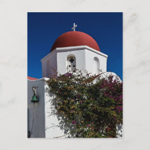 Mykonos Greece Travel - Church Cafe Europe Tourism Briefkaart
