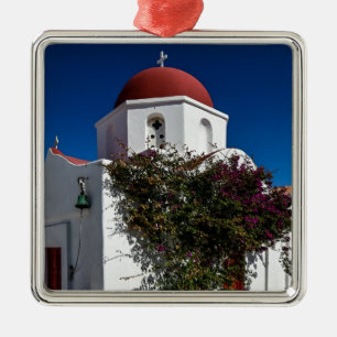 Mykonos Greece Travel - Church Cafe Europe Tourism Metalen Ornament