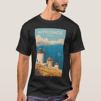 Mykonos Griekenland Illustratie Reis Kunst Vintage