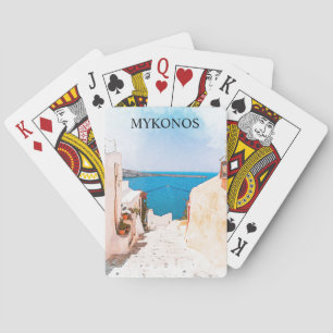 Mykonos Griekenland Oceaanzicht Reis Pokerkaarten