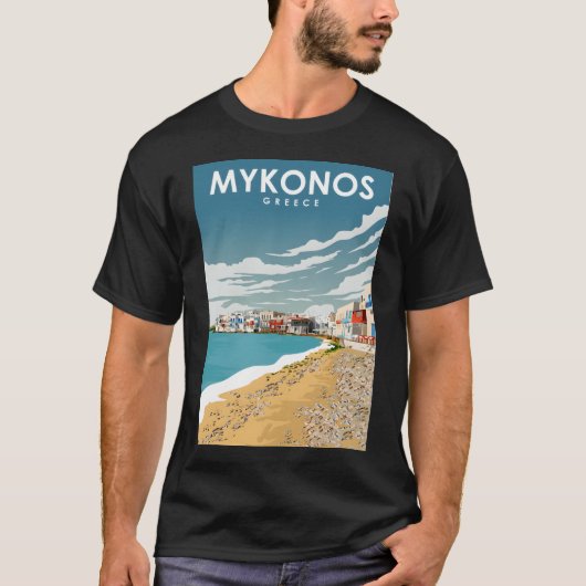 Mykonos Griekenland Overdag Schilderachtig reizen T-shirt (Voorkant)