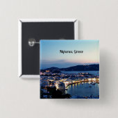 Mykonos, Griekenland panorama Vierkante Button 5,1 Cm (Voorkant /achterkant)