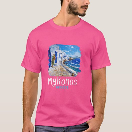 Mykonos Griekenland schilderij Mykonos T-shirt (Voorkant)