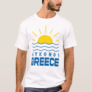 Mykonos Griekenland Sunshine en Zee Mannen T-shirt
