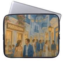 Mykonos Griekenland Waterverf Laptop Sleeve