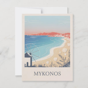 Mykonos  minimalistisch briefkaart