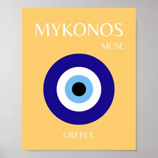 Mykonos Muse, geel Poster (Voorkant)