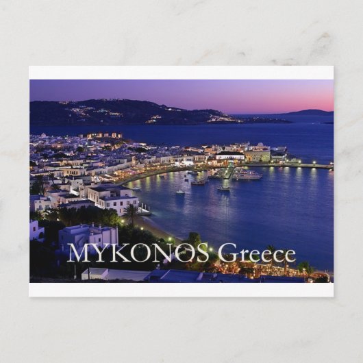 mykonos_night briefkaart (Voorkant)