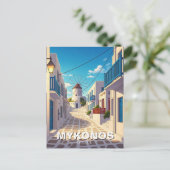 Mykonos Path Griekenland Cycladen Reizen Briefkaart (Staand voorkant)