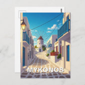 Mykonos Path Griekenland Cycladen Reizen Briefkaart (Voorkant / Achterkant)