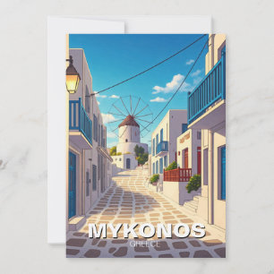 Mykonos Path Griekenland Cycladen Reizen Feestdagenkaart