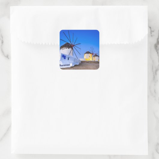 Mykonos Vierkante Sticker (Tas)
