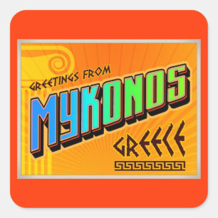MYKONOS VIERKANTE STICKER