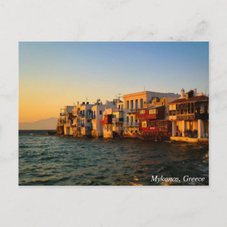 Mykonos Weinig Zonsondergang van het Kwart van Briefkaart