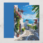 Mykonos Zee Uitzicht Street Kaart (Voorkant / Achterkant)