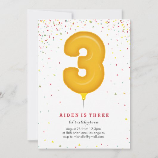 Mylar Balloon Merriment Anniversaire Invitation (Devant)