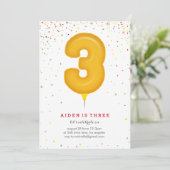 Mylar Balloon Merriment Anniversaire Invitation (Debout devant)