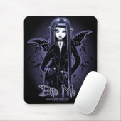 "Myna" Gothic Blue Bite Me Vampire Fae Mousepad Muismat (Met muis)