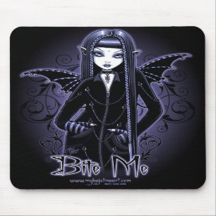 "Myna" Gothic Blue Bite Me Vampire Fae Mousepad Muismat
