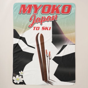 myoko japan ski poster sherpa deken