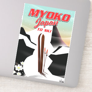 myoko japan ski poster sticker