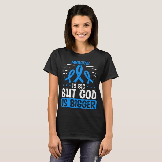 Myositis Awareness God Myositis Ribbon T-shirt (Voorkant volledig)