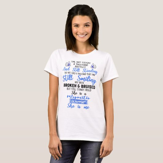 Myositis Awareness Ribbon Support Giften T-shirt (Voorkant volledig)
