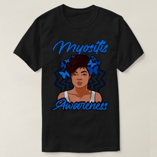 Myositis Bewustheid Dermatomyositis Gerelateerd bl T-shirt (Design voorkant)