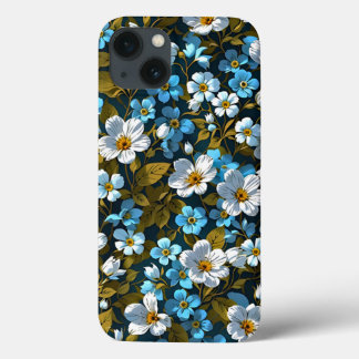 Myosotis Floral Elegance: een grillige symfonie iPhone 13 Hoesje