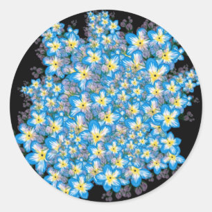 MYOSOTIS vergeet-mij-nietjes kunst Ronde Sticker
