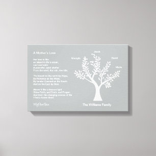 MyPoetTree, familieboom met gedicht voor moeder Canvas Afdruk