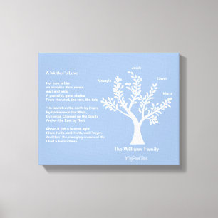 MyPoetTree, familieboom met gedicht voor moeder Canvas Afdruk