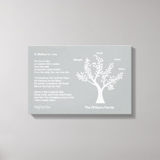 MyPoetTree, stamboom met gedicht voor mama Canvas Afdruk