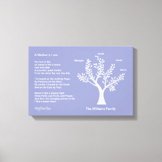 MyPoetTree, stamboom met gedicht voor mama Canvas Afdruk