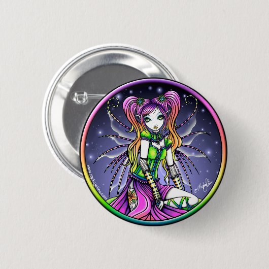 Myra Celestial Rainbow Fairy Button (Voorkant /achterkant)