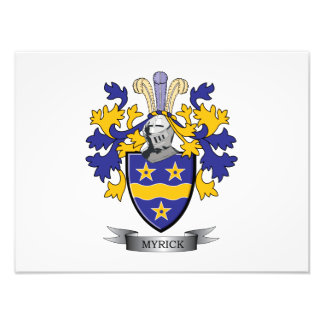 Myrick Family Crest Coat of Arms Foto Afdruk