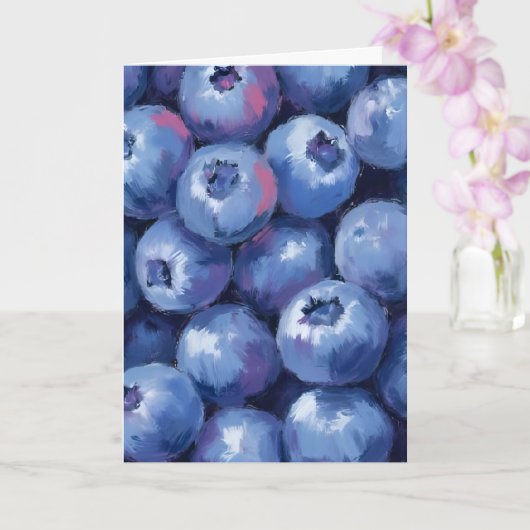 Myrtilles | Carte de fruits peints à l'aquarelle (Orchidée)