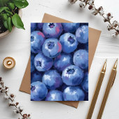 Myrtilles | Carte de fruits peints à l'aquarelle