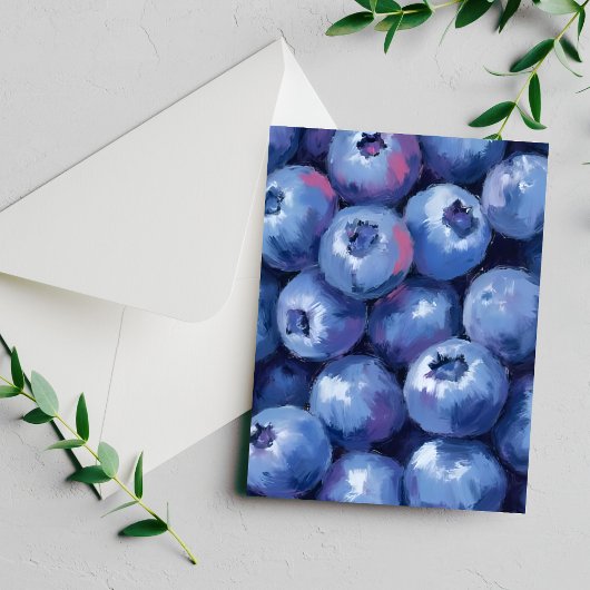 Myrtilles | Carte de fruits peints à l'aquarelle